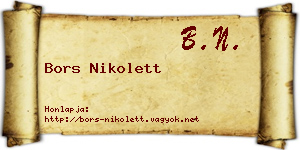 Bors Nikolett névjegykártya
