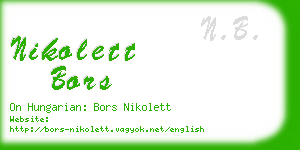 nikolett bors business card